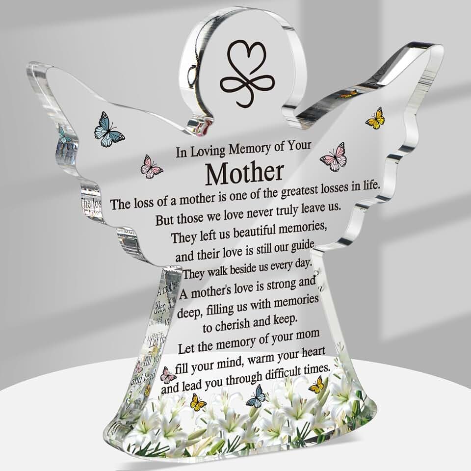 Jetec Sympathy Gifts for Loss Acrylic Angel Memorial Bereavement,Mother