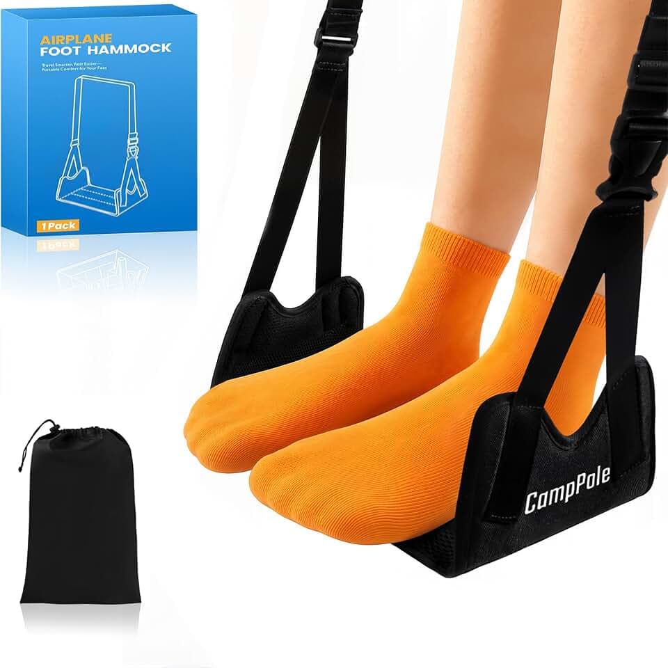 1 Pack Airplane Foot Hammock,No-Collapse Foot Hammock
