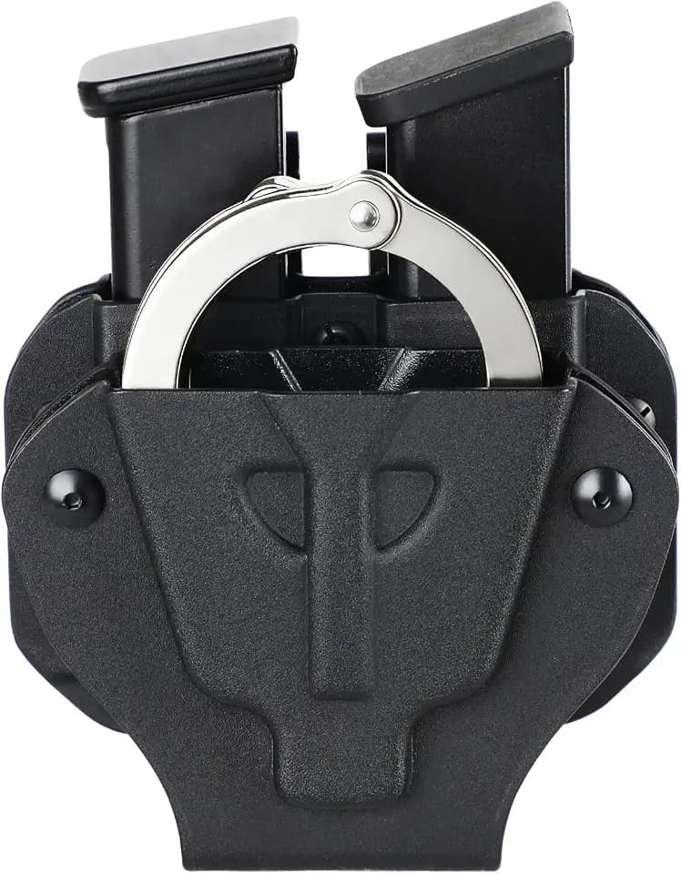 Kydex Handcuff Magazine Combo Holster, Fits 9mm .40 .45 Mags, Belt MOLLE