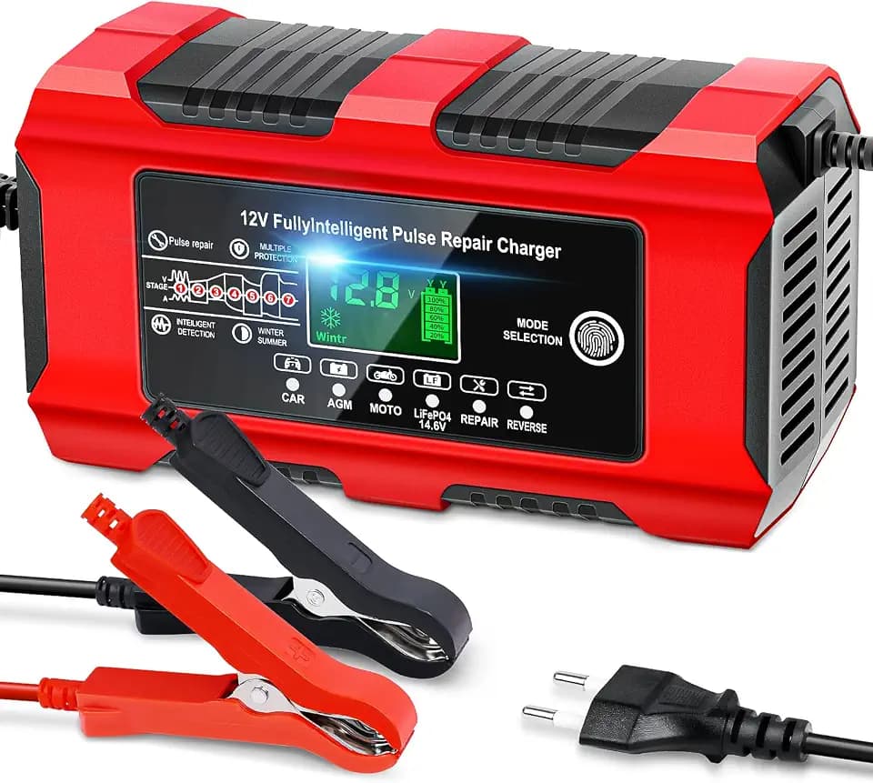 Autobatterie Ladegerät 10A 12V Smart Vollautomatische KFZ Batterieladegerät
