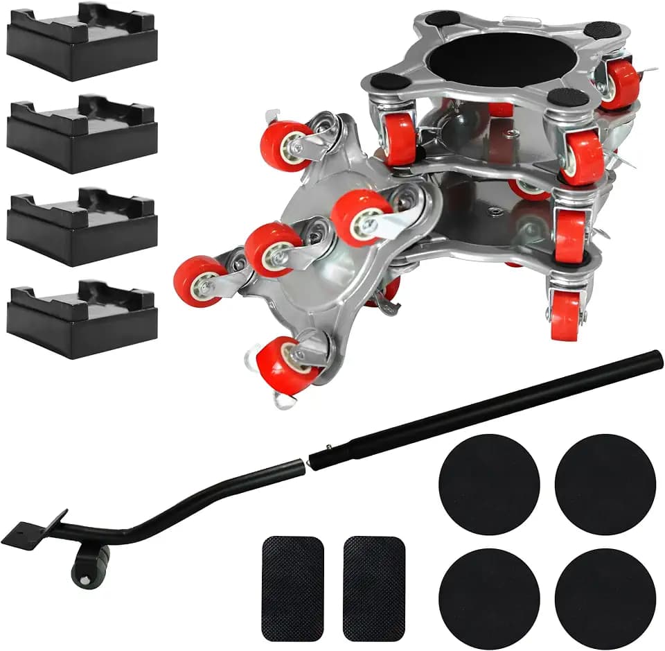 Furniture Dolly & Furniture Rollers Mover with 5 Wheels, Carbon Steel Panel Furniture Lifter Set Up to 1300LBs, for 360° Rotation Shifting Moving Heavy Duty Refrigerator, Sofa, Cabinet