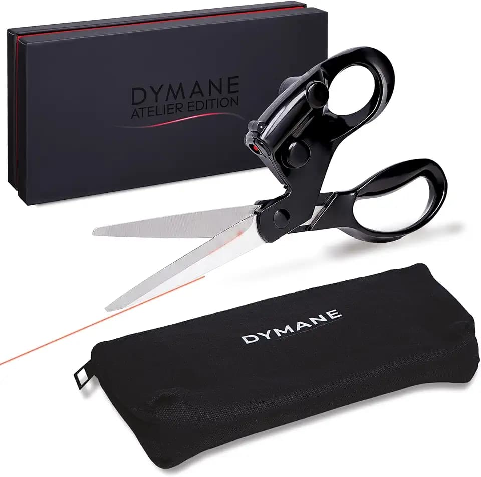 Laser Guided Scissors for Fabric Cutting – BUNDLE- Laser Scissors with Precision Cutting Guide, Sewing & Craft Scissors Bundle with Storage Pouch and Premium Gift Box, Gifts Edition