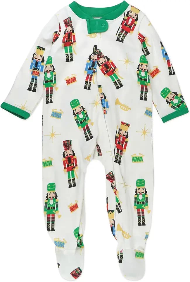 HonestBaby unisex-baby Holiday Sleep & Play Footed One-piece Pajama Sleeper 100% Organic Cotton