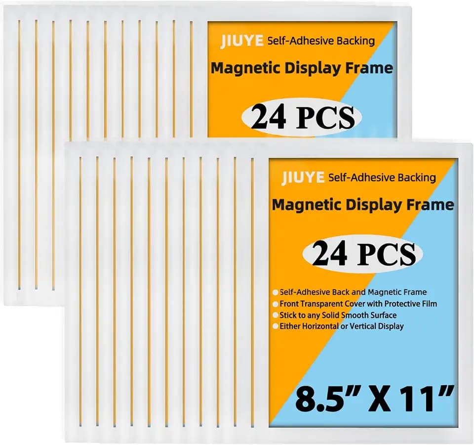 JIUYE 24Pcs Magnetic Paper Sign Holder 8.5x11,Magnet Closure Display Frame