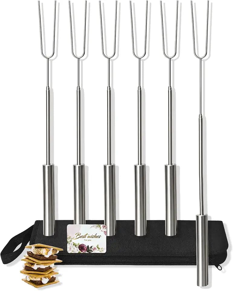 Smores Sticks Kit for Fire Pit, Marshmallow Roasting Forks