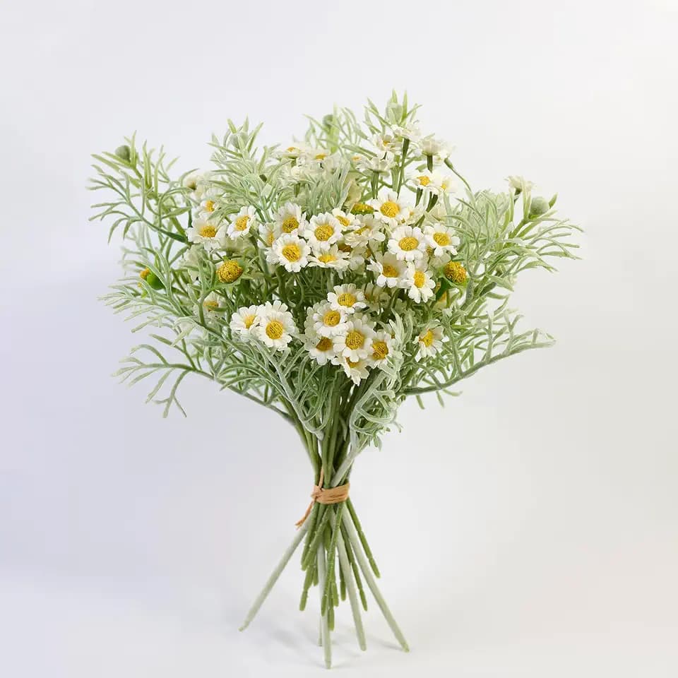 Artificial Wildflower Bouquet, White Daisy Flowers for Home Decor