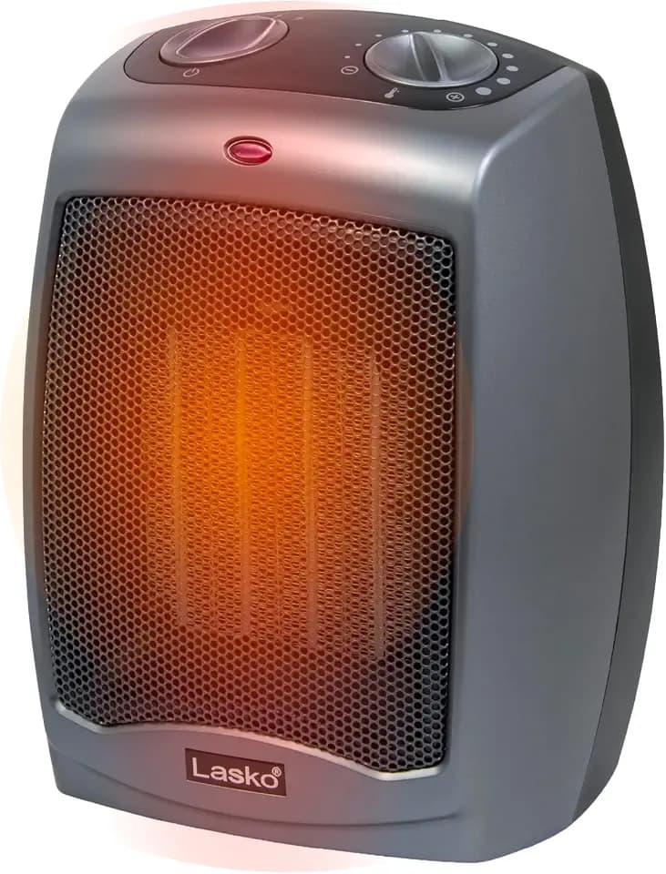 Lasko 9" Tabletop Ceramic Space Heater with Thermostat - Dark Gray - 754201