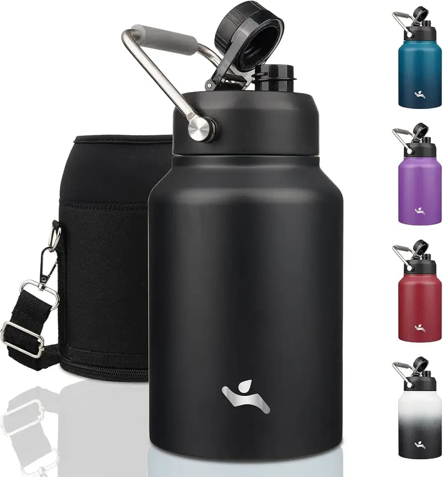 Konokyo 64 oz Insulated Stainless Steel Water Bottle Jug with Handle