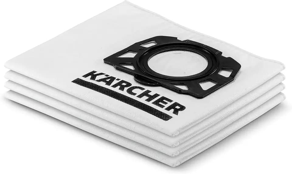 Karcher Filter Fleece Bags 4 Pack, Compatible with Karcher Wet Dry Vacuum Cleaner Models WD 1 Compact, WD 2 and WD 3
