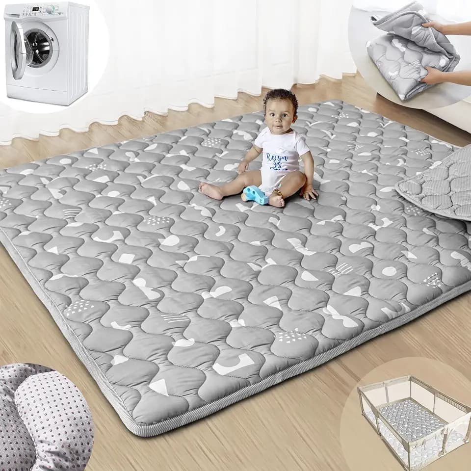 Baby Play Mats for Floor, 71x59 Playpen Mat with Machine Washable