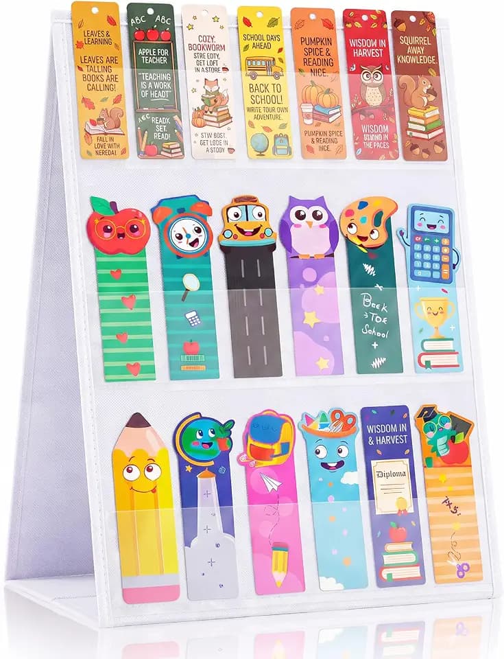 Faccito 3-Tier 2-Sides Bookmark Display Stand, 6-Pocket Portable Holder