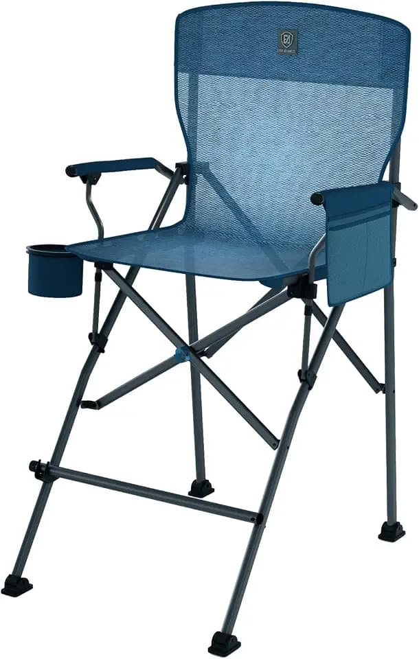 EVER ADVANCED Tall Directors Chair 31" Foldable Camping Mesh Blue