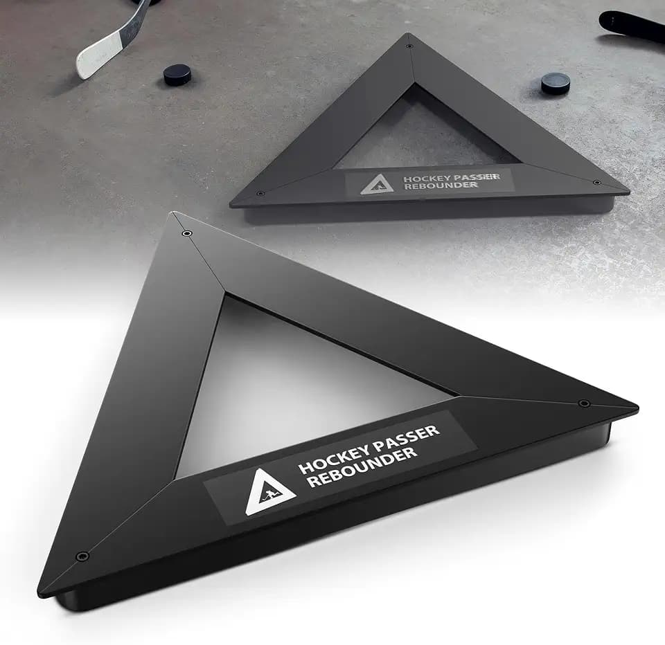 Hockey Training Equipment, Hockey Passer Rebounder, Portable 26" Triangle Trainer with Rubber Feet & Spikes, Heavy-Duty Steel for Passing & Stickhandling