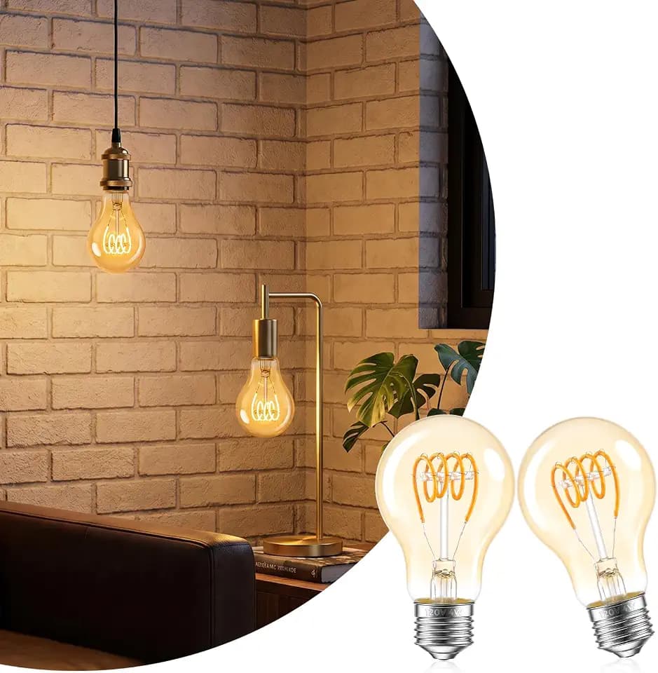 Dimmable A19 LED Edison Bulb 40 Watt Equivalent, Amber Light Bulb