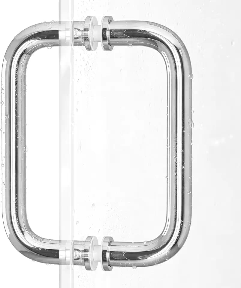 Ranbo Glass Shower Door Handle,6" Hole Spacing, Polished Chrome