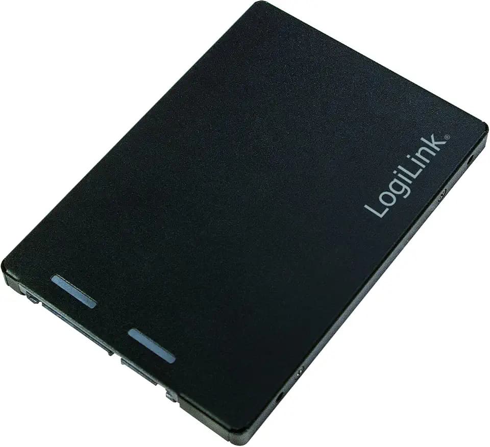 LogiLink AD0019 M.2 (NGFF S-ATA III) zu S-ATA Adapter (2,5 Zoll SSD), B+M Key kompatibel Schwarz