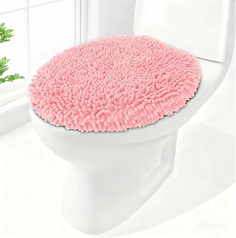Soft Chenille Toilet Lid Cover 19.5L x 18.5W Machine Washable