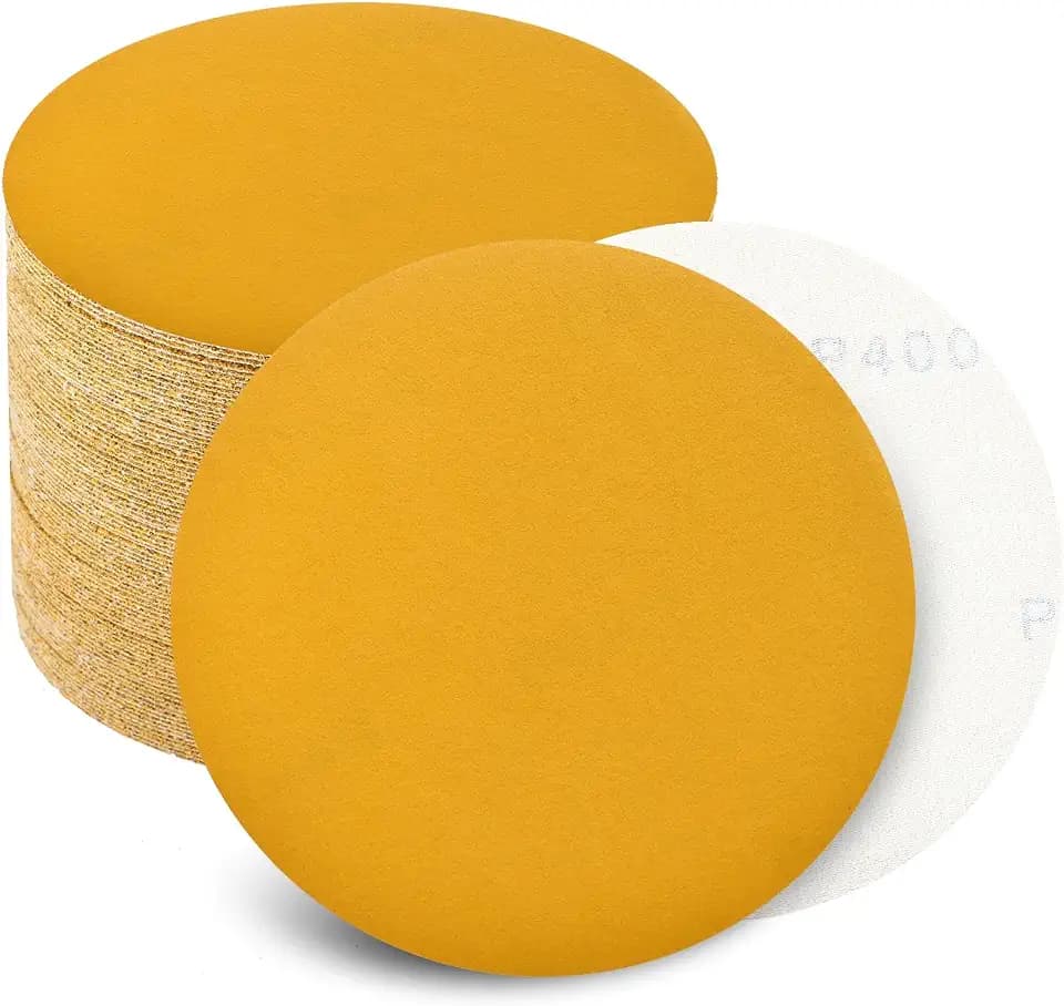 6 Inch Sanding Discs Hook and Loop No Hole, 400 Grit Sandpaper, Da Sandpaper for Automotive and Woodworking, 100 Pack