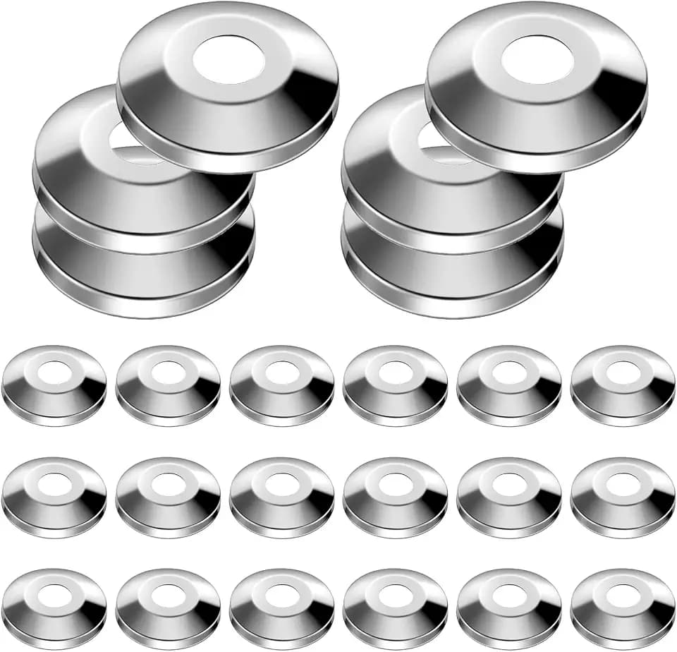 Honoson 24 Pieces 1/2 Inch Escutcheon Plates 304 Stainless Steel