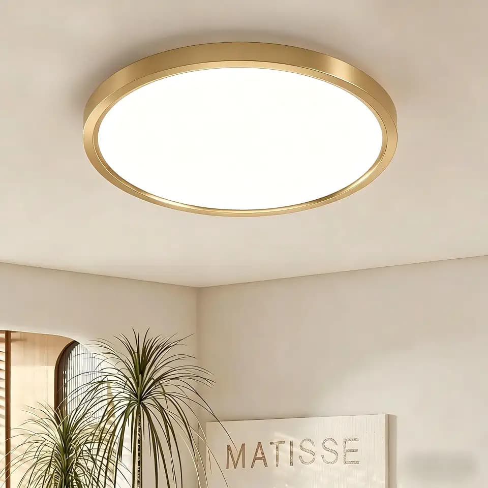 Deckenlampe LED Deckenleuchte Gold Ø30CM Rund 24W Deckenleuchten 4000K