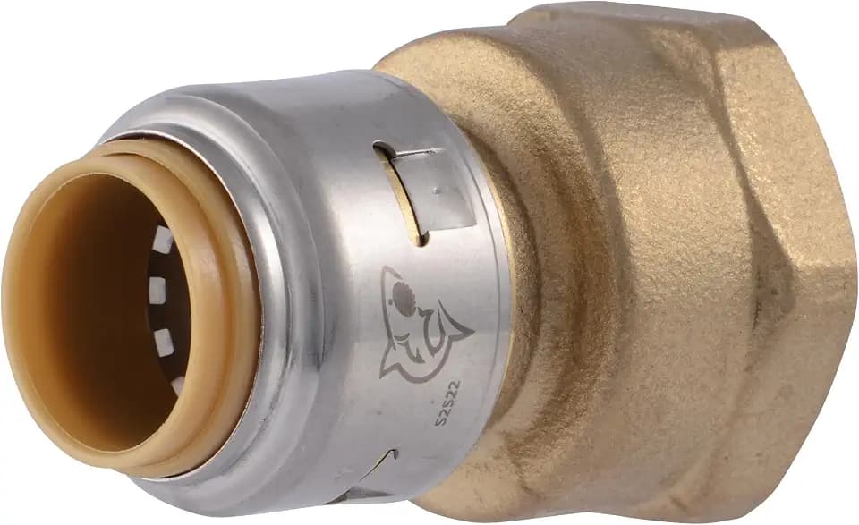 SharkBite Max 1/2 x 3/4 Inch FNPT Reducing Adapter, Push To Connect Brass Plumbing Fitting, PEX Pipe, Copper, CPVC, PE-RT, HDPE, UR068A