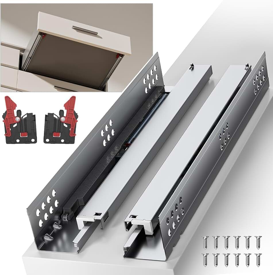 10 Inch Soft Close Undermount Drawer Slides for Frameless Cabinets
