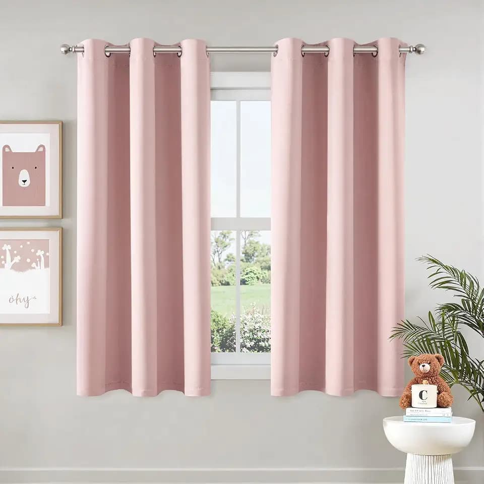 MIULEE Blackout Curtains for Bedroom 2 Panels 40 x 64 Inch Long Pink