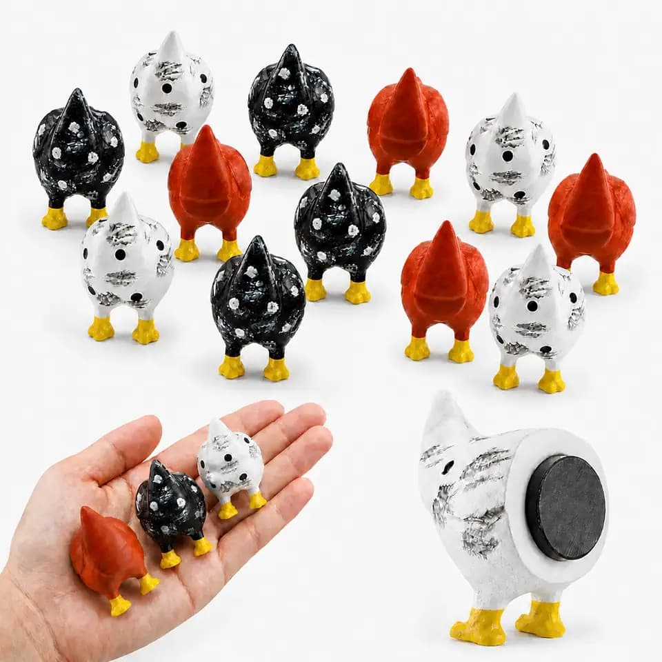 Xuhal 12 Pcs Chicken Butt Magnets for Fridge Funny Multicolor
