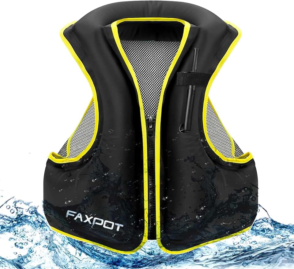 Inflatable Snorkel Vest Adult, Snorkeling Vest for Men & Women, Portable Inflatable Swim Vest Jacket, for Snorkeling/Kayaking/Swimming/Boating