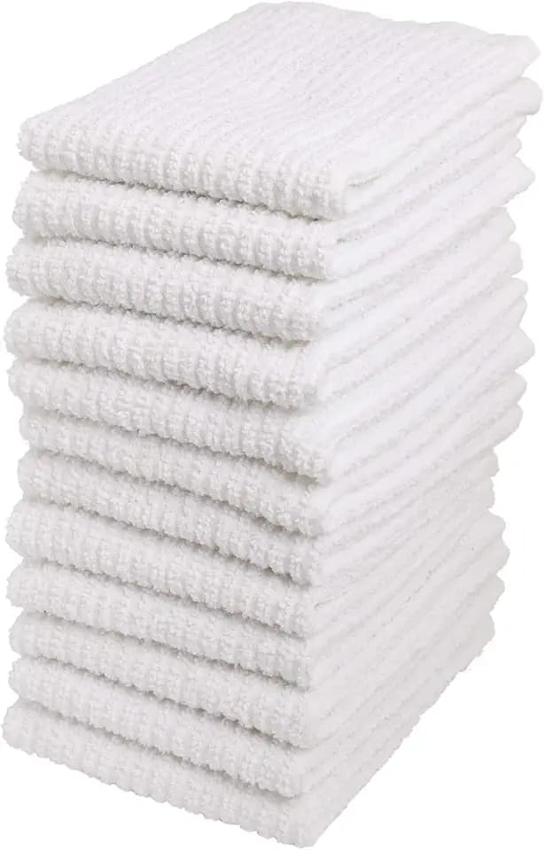 Dish Cloths, 12"x12" Dish Rags, 100% Cotton Kitchen Towels, 12 Pack