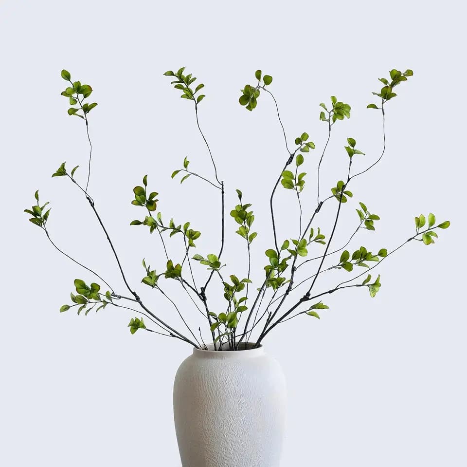 Artificial Eucalyptus Stems 5 Pcs 37", Greenery for Vase Decor