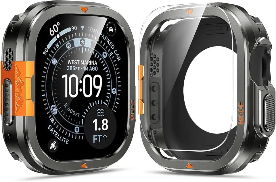 Kamita Metall Hülle mit Displayschutz für Apple Watch Ultra 4/3/2/1 49mm