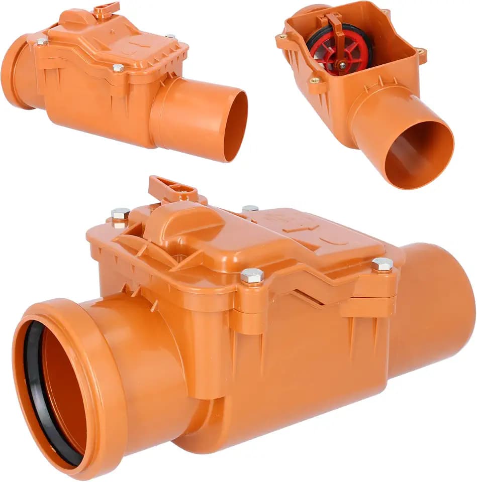 PEŠTAN Rückstauverschluss Ø DN 75 Orange | Rückschlagklappe Rückstauventil Rückstauklappe Rückstauverschluss Froschklappe Abfluss Abwasser KG HT Rohr