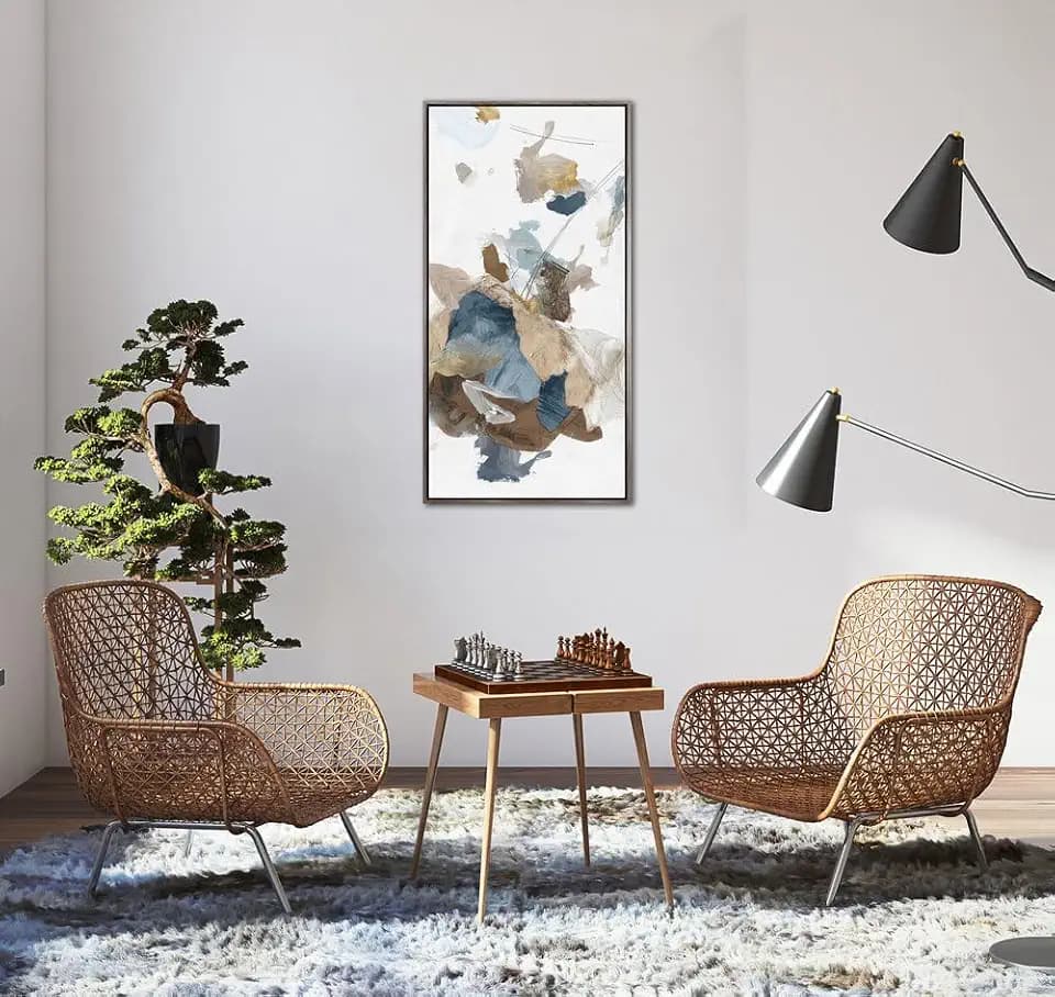 Autumn Shadow II, 18" x 36" Embellished Canvas Art in a Barnwood Floating Frame
