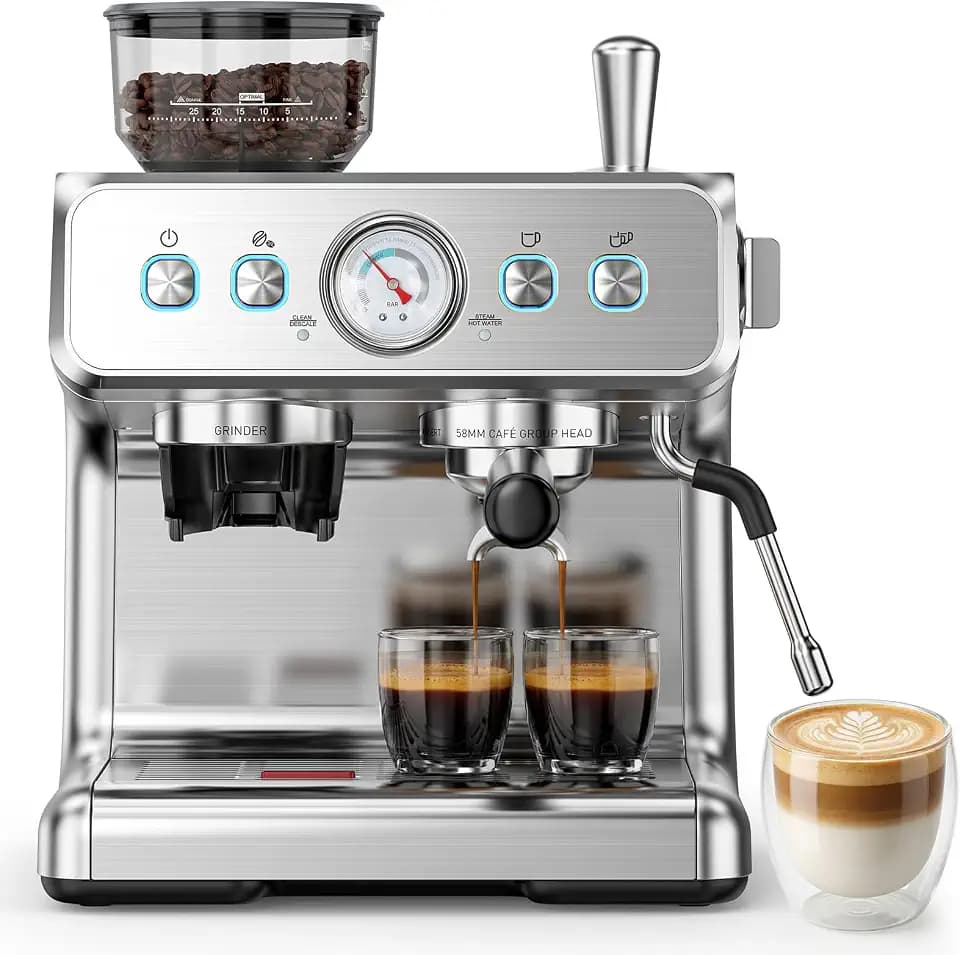 Electactic Espresso Machine with Grinder, 20 Bar Expresso Coffee Machines