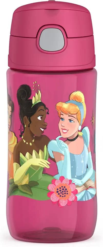 THERMOS FUNTAINER 16oz Plastic Bottle with Spout Lid, Princess