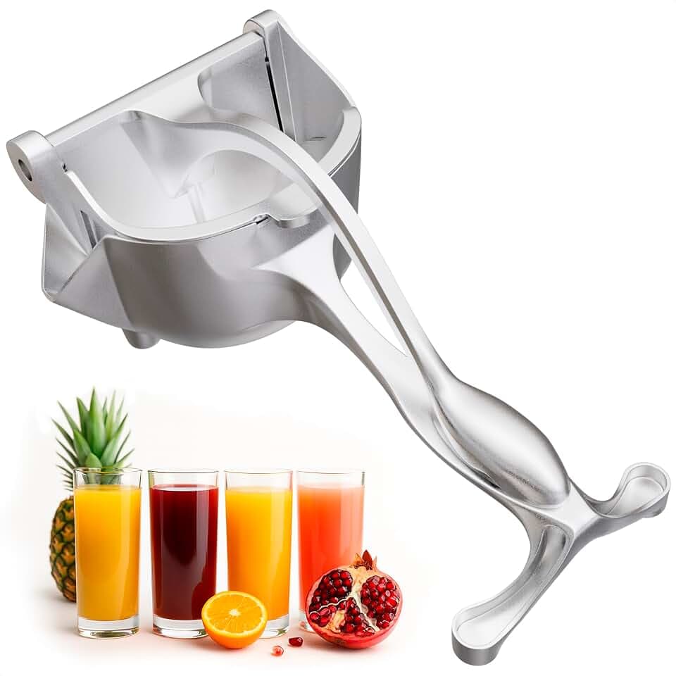 Manual Juicer Hand Press, 0.6 L, Ergonomic Handle, Aluminum Alloy