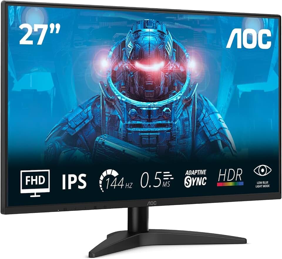 AOC 27B36X 27 Zoll FHD Gaming Monitor, 144Hz, IPS Panel, 4ms GtG, HDR10, (1920x1080 HDMI 1x 1.4) Schwarz
