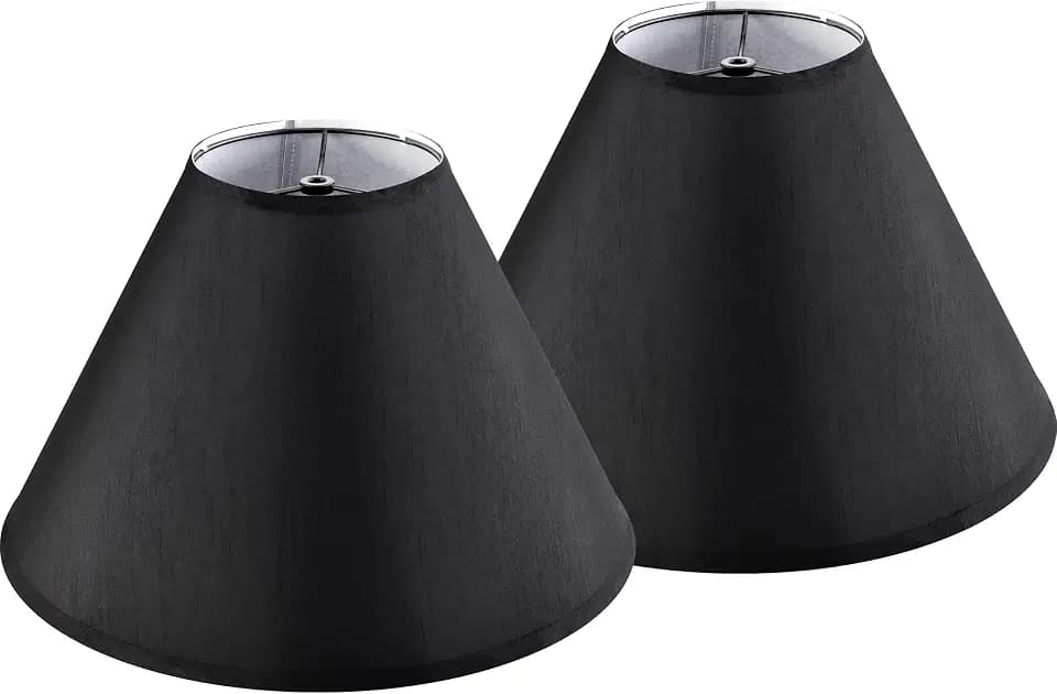 GO&SO Large Empire Lamp Shades Set of 2,6.5" x 16.3" x 10.5",Black Fabric