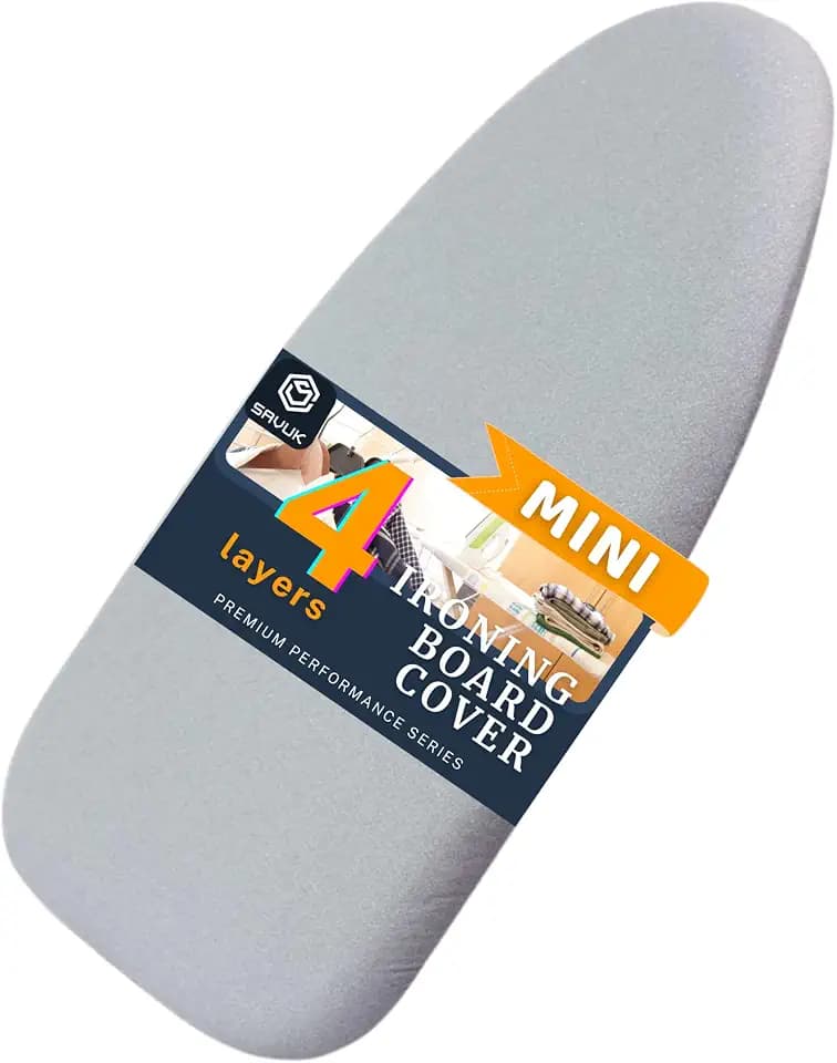 SAVUK 12 X 30 inch Smart Table top Ironing Board Cover and Pad with Standard Size, Fits Small, Mini Board, Extra Thick Padding, Elastic Cord, Heat Resistance (Replacement Cover and Pad 12"x30")