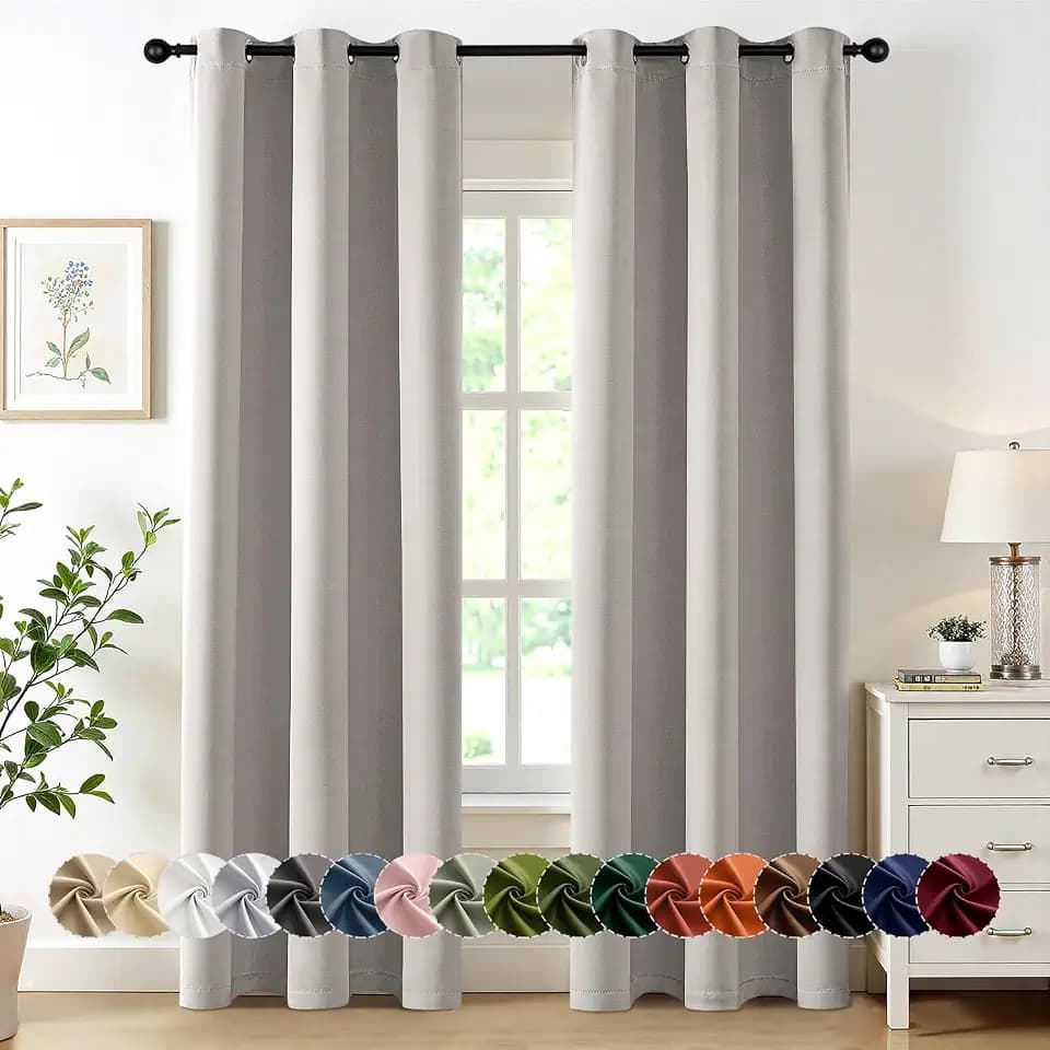 MIULEE Blackout Curtains for Bedroom 2 Panels 40 x 72 Inch Long Cobblestone