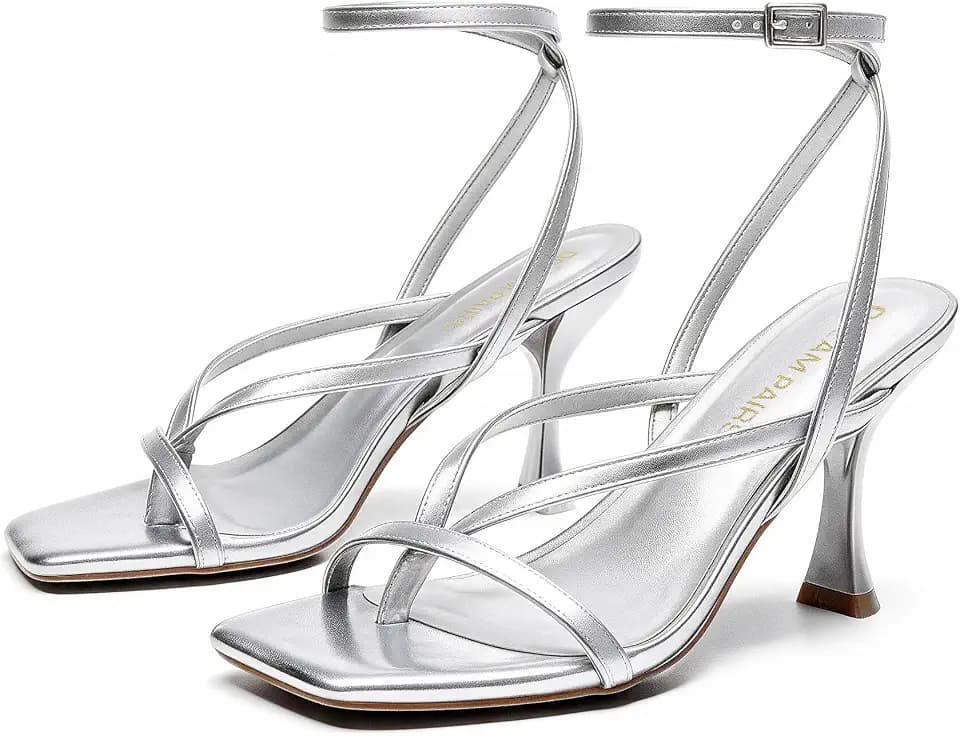 DREAM PAIRS Women's Strappy Thong Ankle Strap Heel Sandal