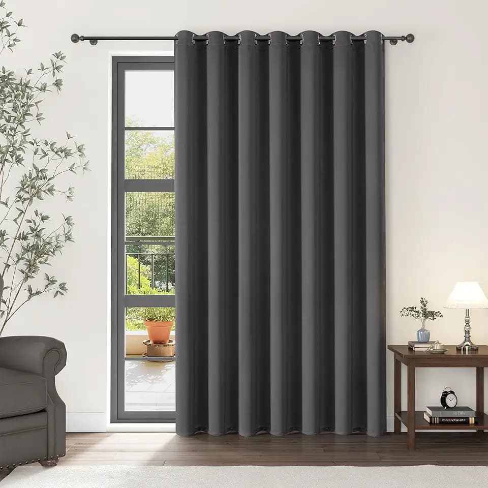 ChrisDowa Room Divider Curtains 108 Inch Long Sliding Door Curtain 1 Panel