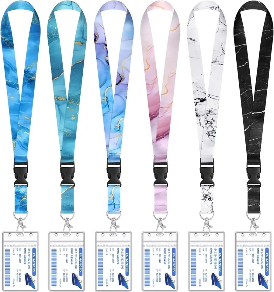 HONSIO 6 Pack Cruise Lanyard for Ship Cards, Cruise Essentials 2026, Marble