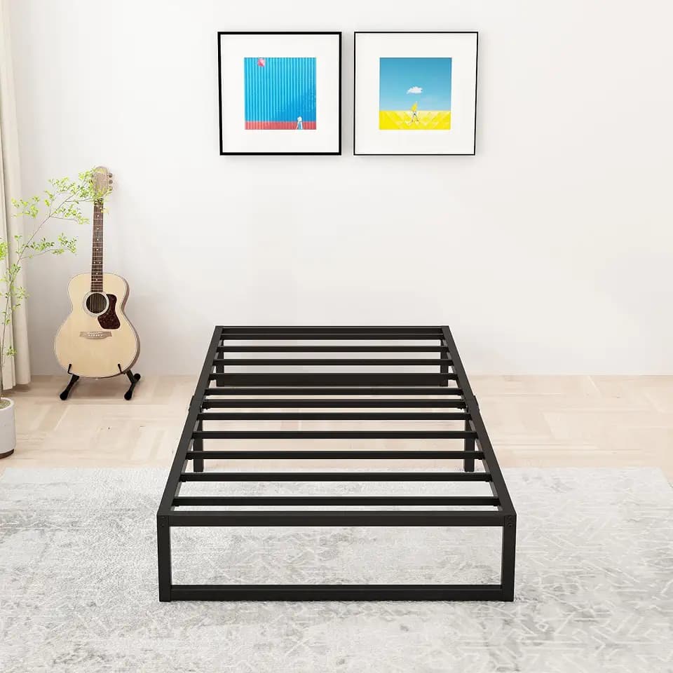 Lutown-Teen 9 Inch Twin XL Bed Frames Heavy Duty Sturdy Metal Platform Bed Frame No Box Spring Needed, Noise Free, Easy Assembly, Black