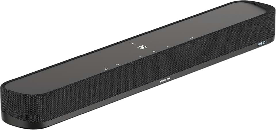 Sennheiser AMBEO Soundbar Mini – Immersives 3D-Audio für Fernsehen, Filme und Musik – Kompaktes Gerät mit leistungsstarken adaptiven Funktionen und vielseitigen Verbindungsmöglichkeiten