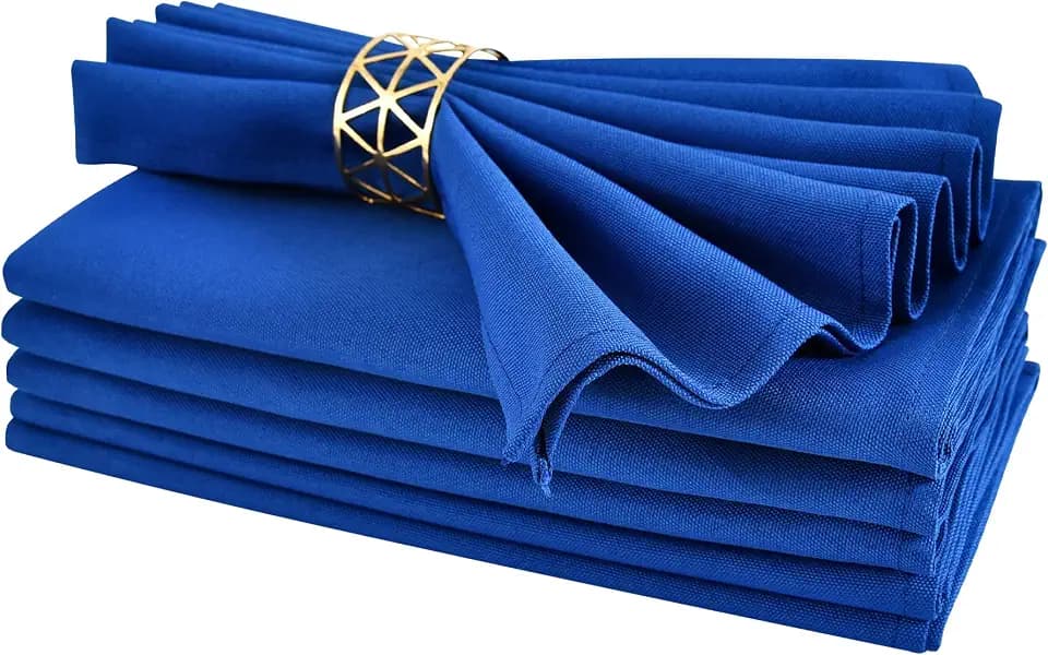 Royal Blue Cloth Napkins Set of 6 Washable Dinner Napkins, 18X18 in