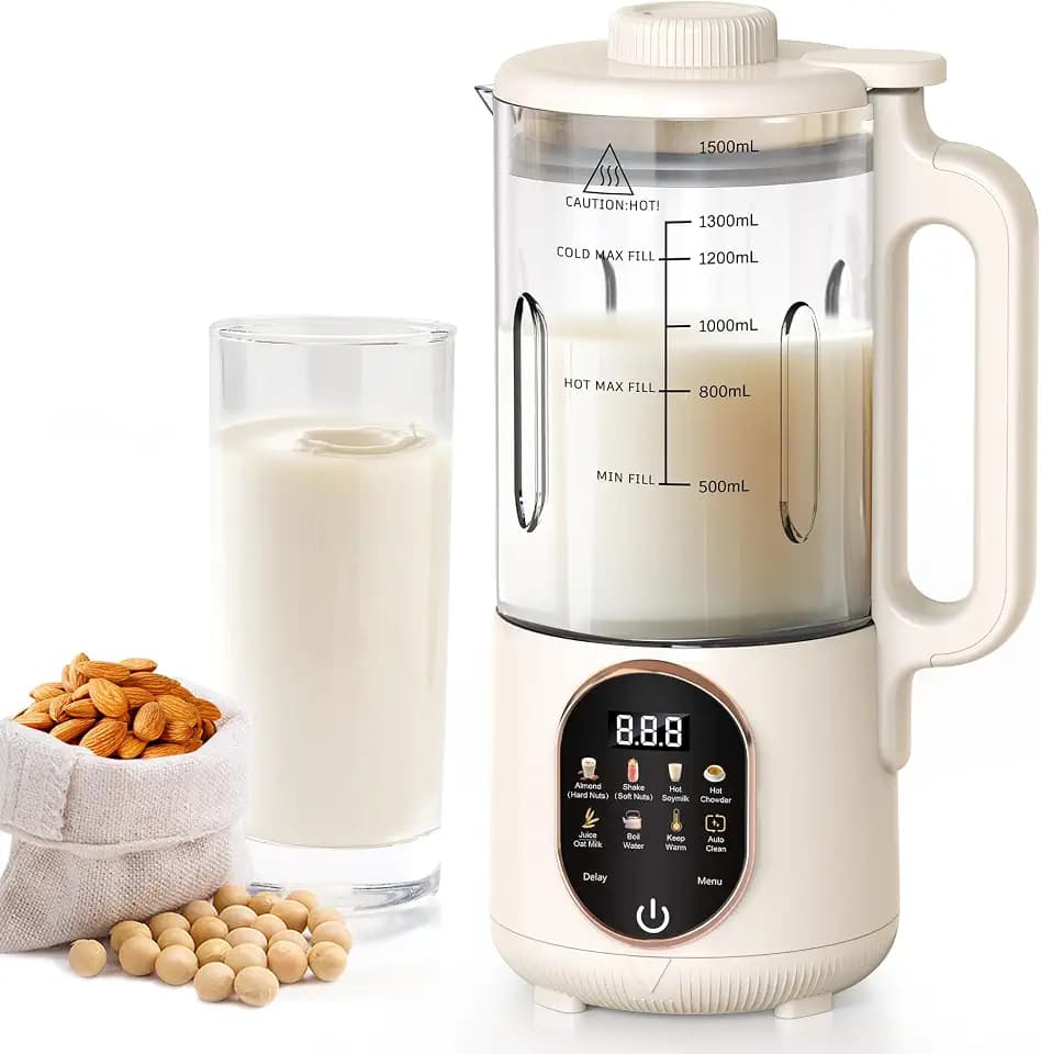 50oz Nut Milk Maker, 10 in 1 Automatic Nut Milk Maker with 20 Blades
