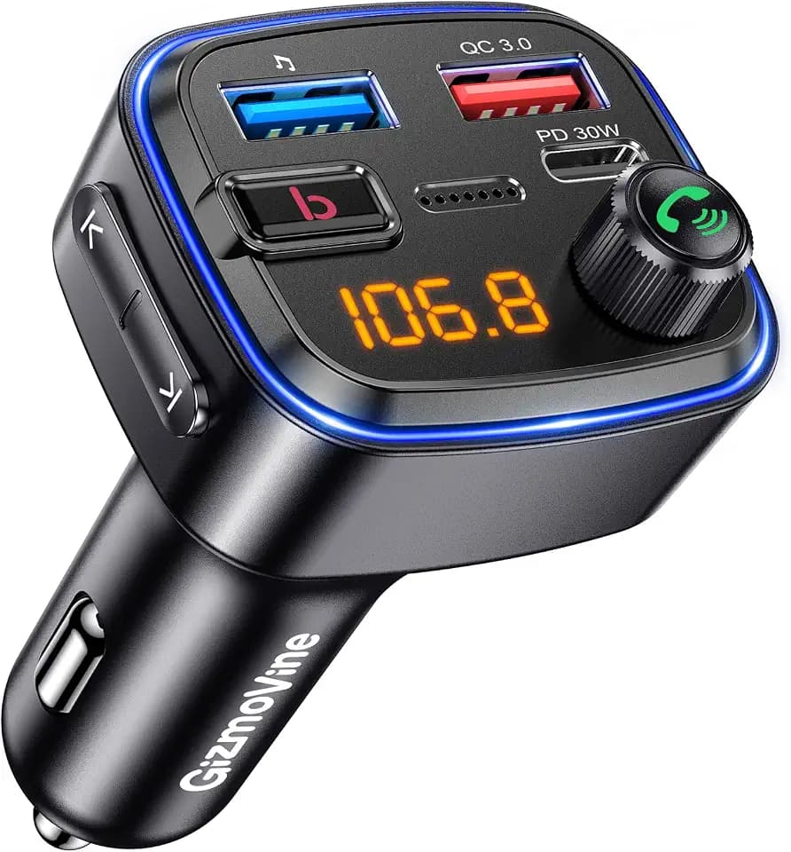 Bluetooth Adapter Auto,FM Transmitter mit HiFi Bass Sound,Autoradio Adapter