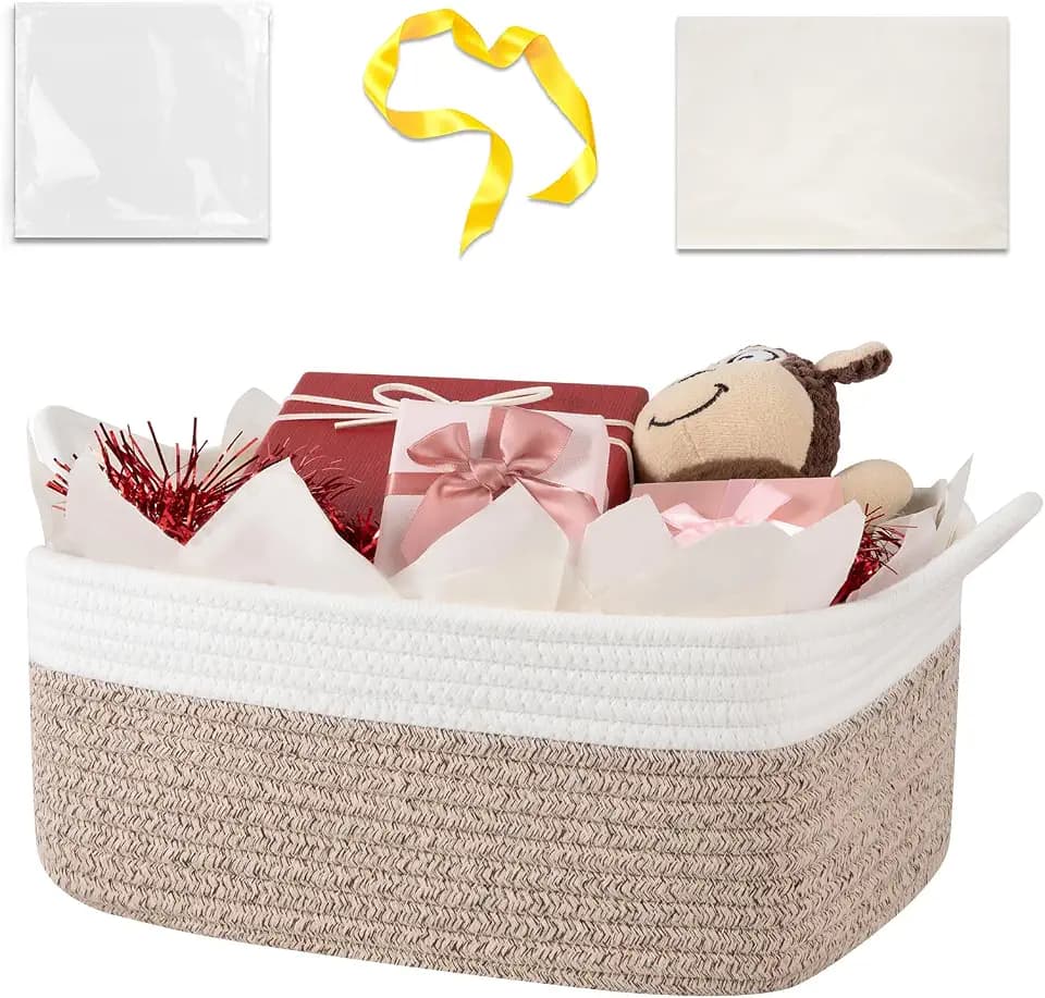 OIASKET Gift Basket Empty with Handle, Small Woven Baskets for Gifts Empty